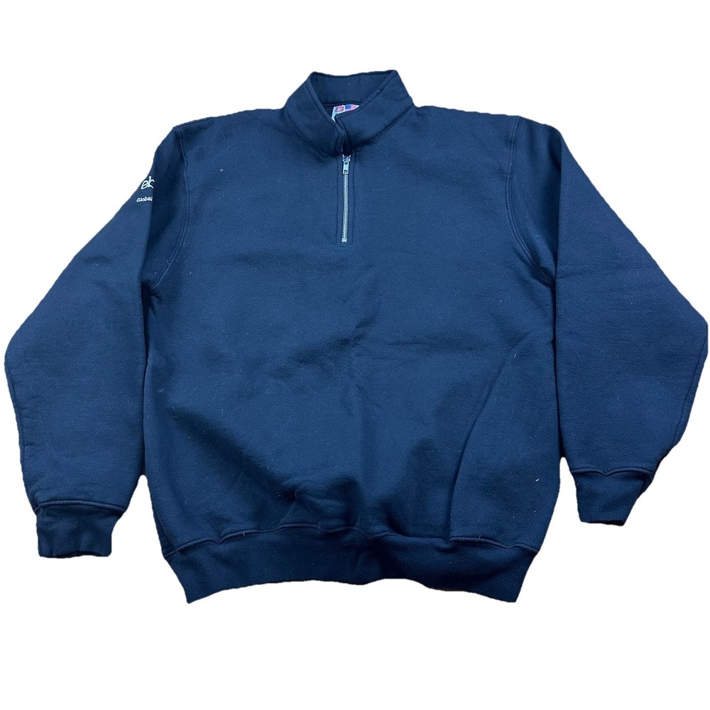 Bayside Made In The‎ USA Black Heavyweight 1/4 Zip Pullover Size Large eBay